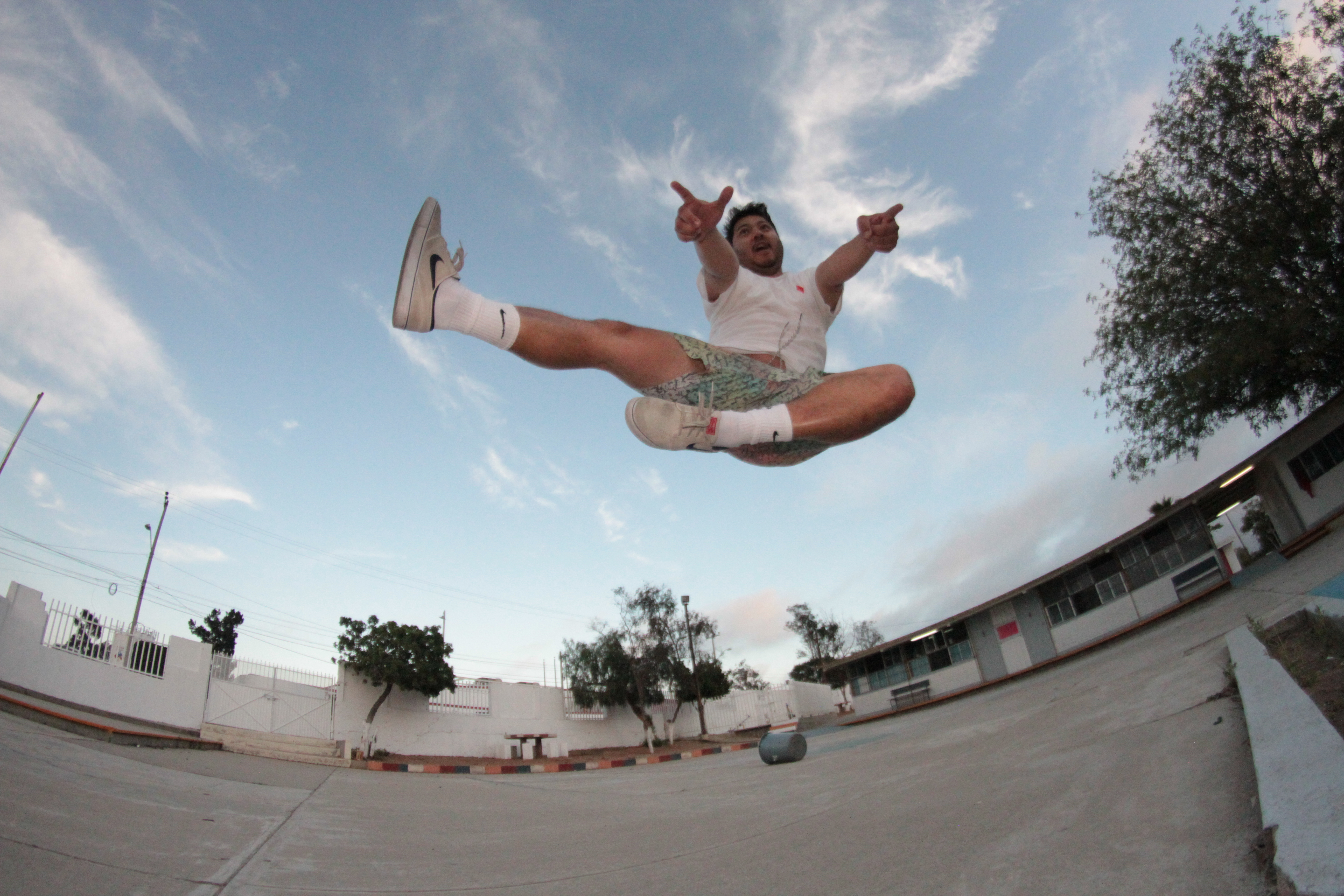 Skateboarder riding in Latin America
